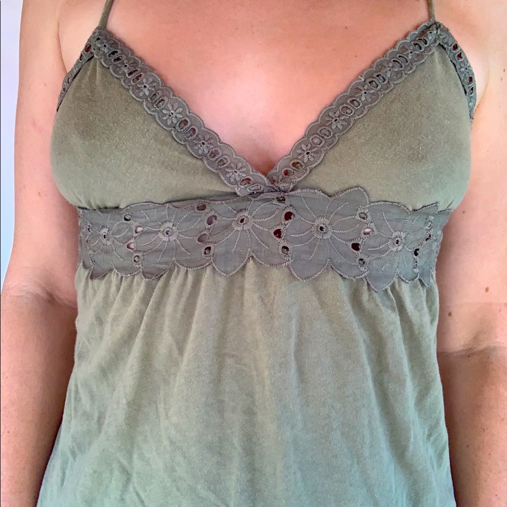 Y2K Green Flower Pattern Cut Out Blouse